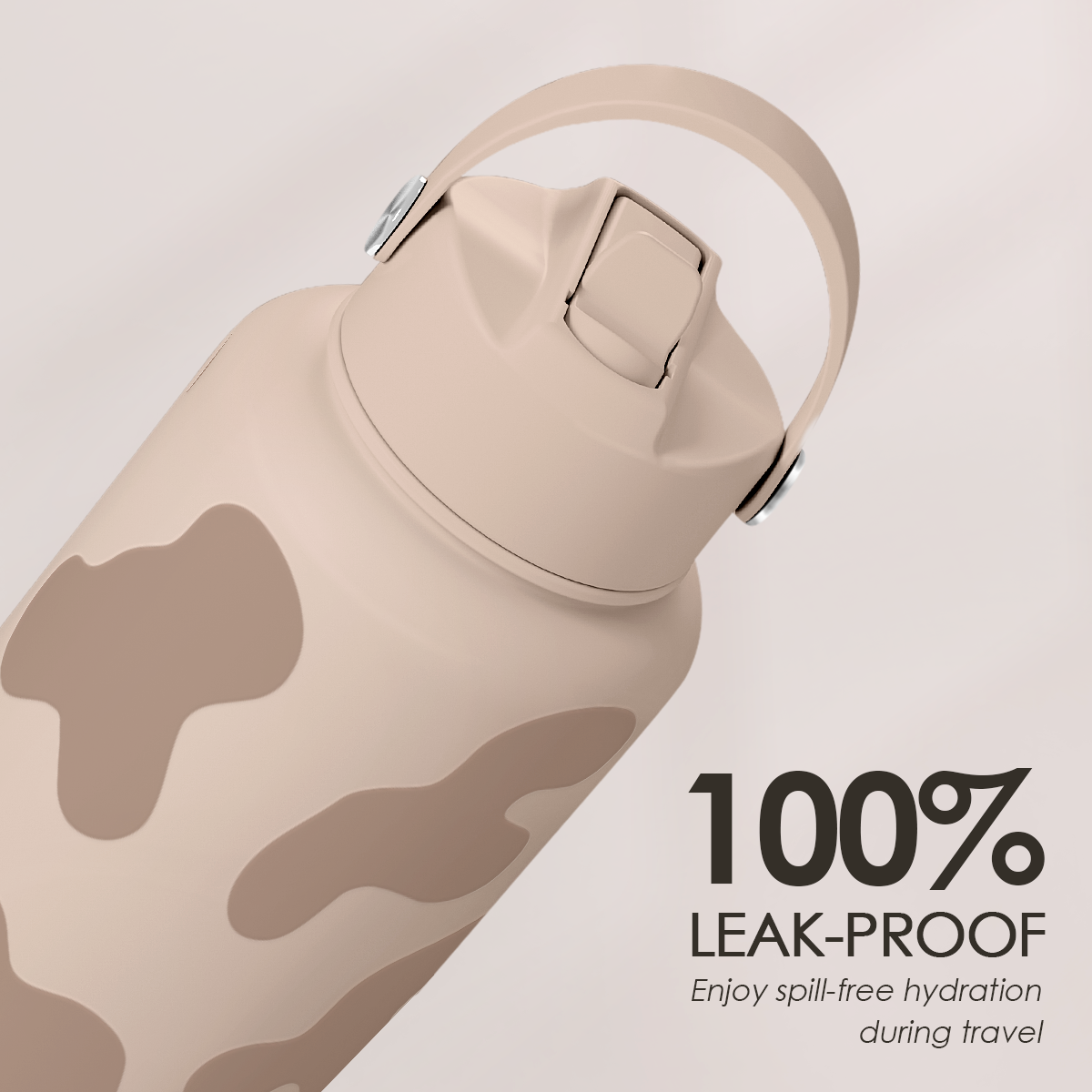 Brown Cow Skin SipChic | Straw Lid Water Bottle 32oz
