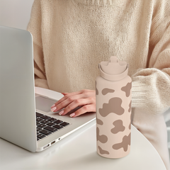 Brown Cow Skin SipChic | Straw Lid Water Bottle 32oz