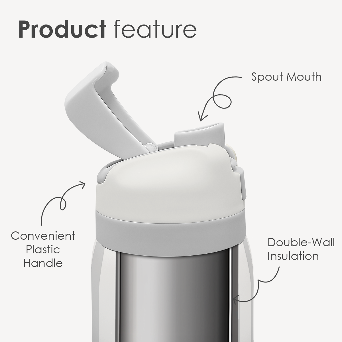 Grey Stripe VividPop | Push-button Lid Water Bottle 32oz