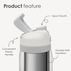 Grey Stripe VividPop | Push-button Lid Water Bottle 32oz