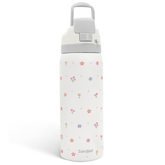 Floral Insulated Stainless Steel Water Bottle with Straw for Sports and Travel, 32oz, Gifts for Women Girls Friends Teens Birthday Christmas