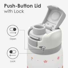 Floral Insulated Stainless Steel Water Bottle with Straw for Sports and Travel, 32oz, Gifts for Women Girls Friends Teens Birthday Christmas