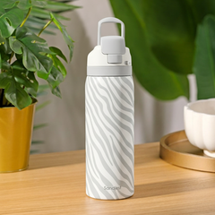 Grey Zebra VividPop | Push-button Lid Water Bottle 32oz