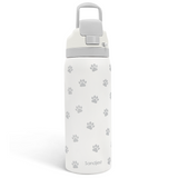 Grey Paw Print VividPop | Push-button Lid Water Bottle 32oz
