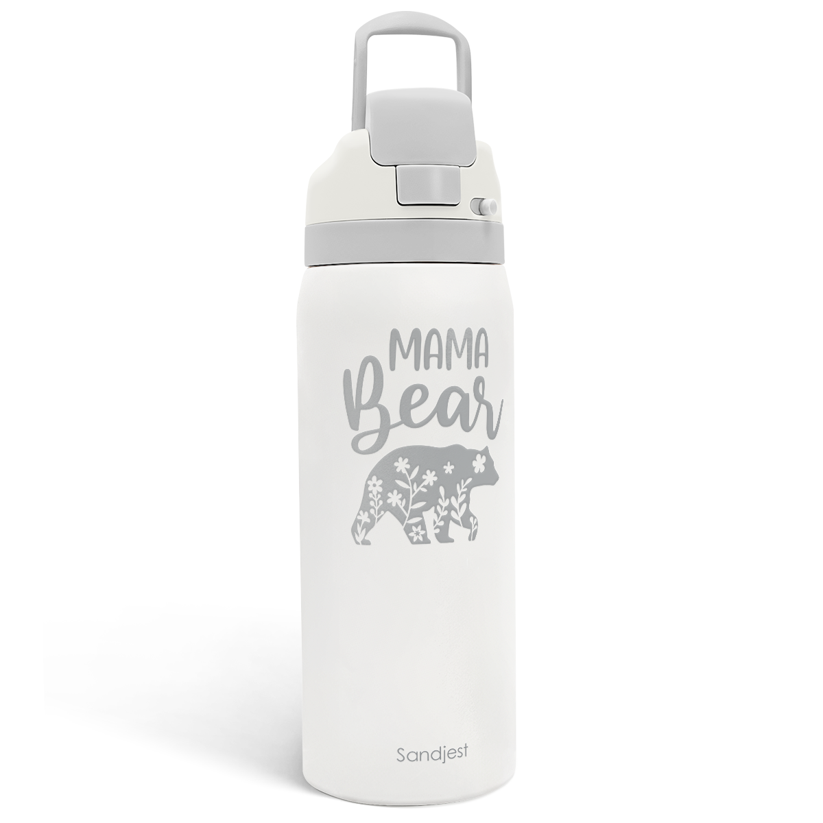 Grey Mama Bear VividPop | Push-button Lid Water Bottle 32oz