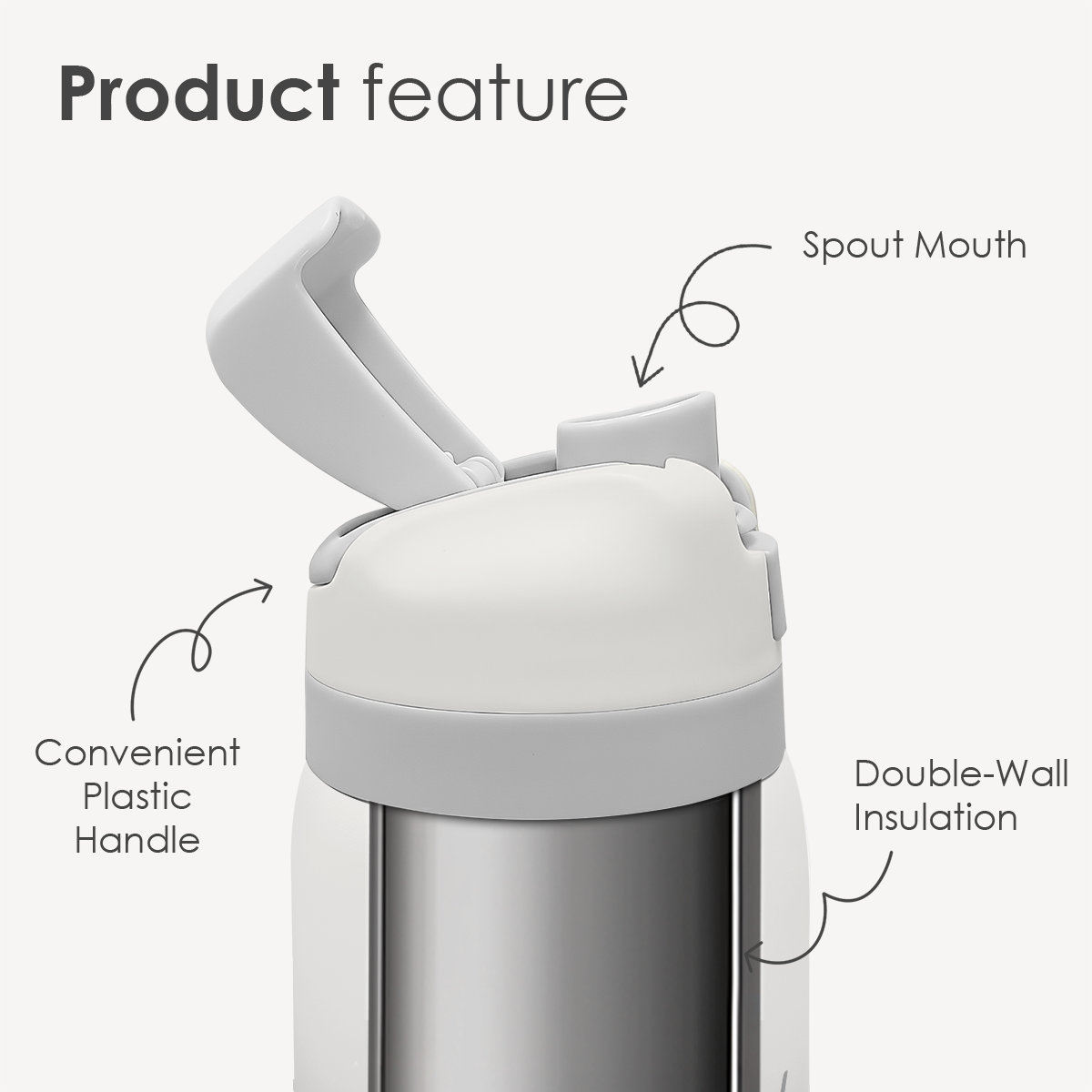 Grey Mama Bear VividPop | Push-button Lid Water Bottle 32oz
