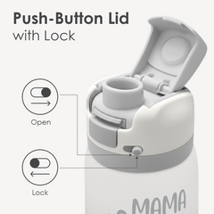 Grey Mama Bear VividPop | Push-button Lid Water Bottle 32oz