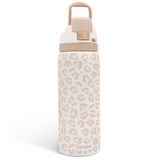 Brown Leopard VividPop | Push-button Lid Water Bottle 32oz