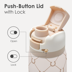 Horse Lover Insulated Stainless Steel Water Bottle with Straw for Sports and Travel, 32oz, Gifts for Women Girls Friends Teens Birthday Christmas (Brown)