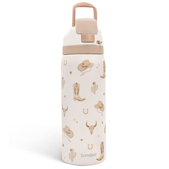 Cowgirl Insulated Stainless Steel Water Bottle with Straw for Sports and Travel, 32oz, Gifts for Women Girls Friends Teens Birthday Christmas