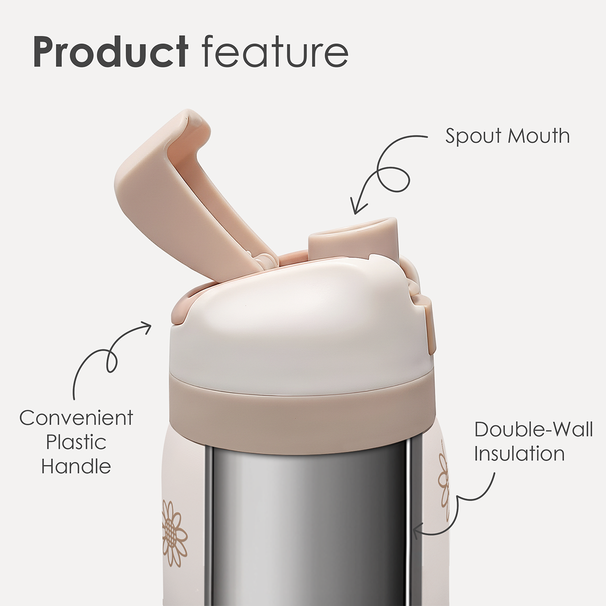 Brown Sunflower VividPop | Push-button Lid Water Bottle 32oz