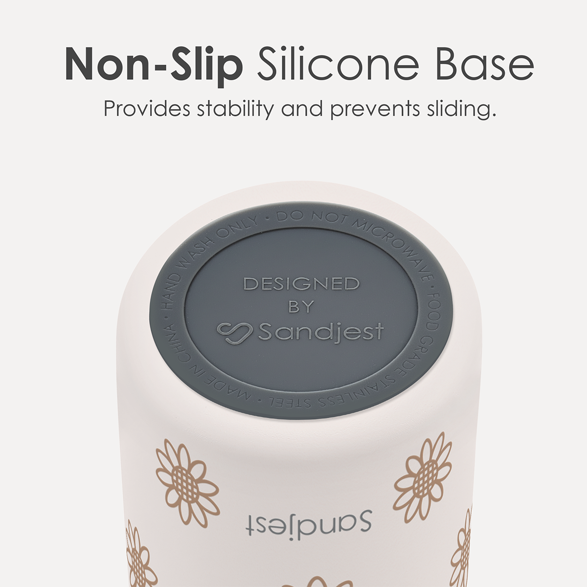 Brown Sunflower VividPop | Push-button Lid Water Bottle 32oz