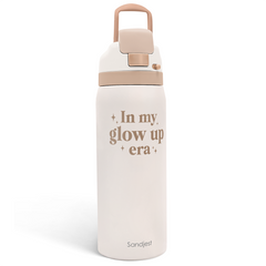 Inspiration Insulated Stainless Steel Water Bottle with Straw for Sports and Travel, In My Glow Up Era, 32oz Gifts for Women Girls Friends Teens Birthday Christmas