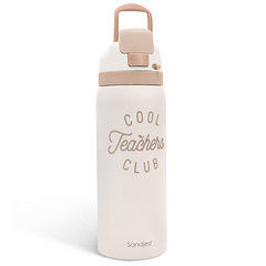 Teacher Insulated Stainless Steel Water Bottle with Straw for Sports and Travel, Cool Teachers Club, 32oz, Gifts for Women Apperciation Birthday Christmas