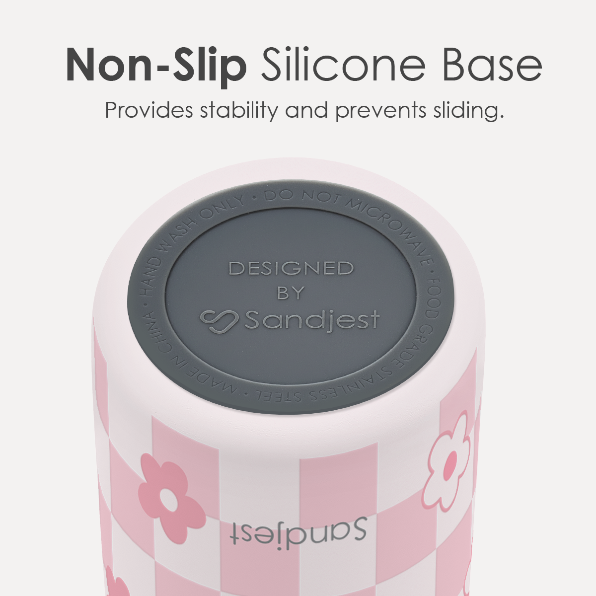 Pink Checker VividPop | Push-button Lid Water Bottle 32oz