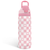Pink Checker VividPop | Push-button Lid Water Bottle 32oz