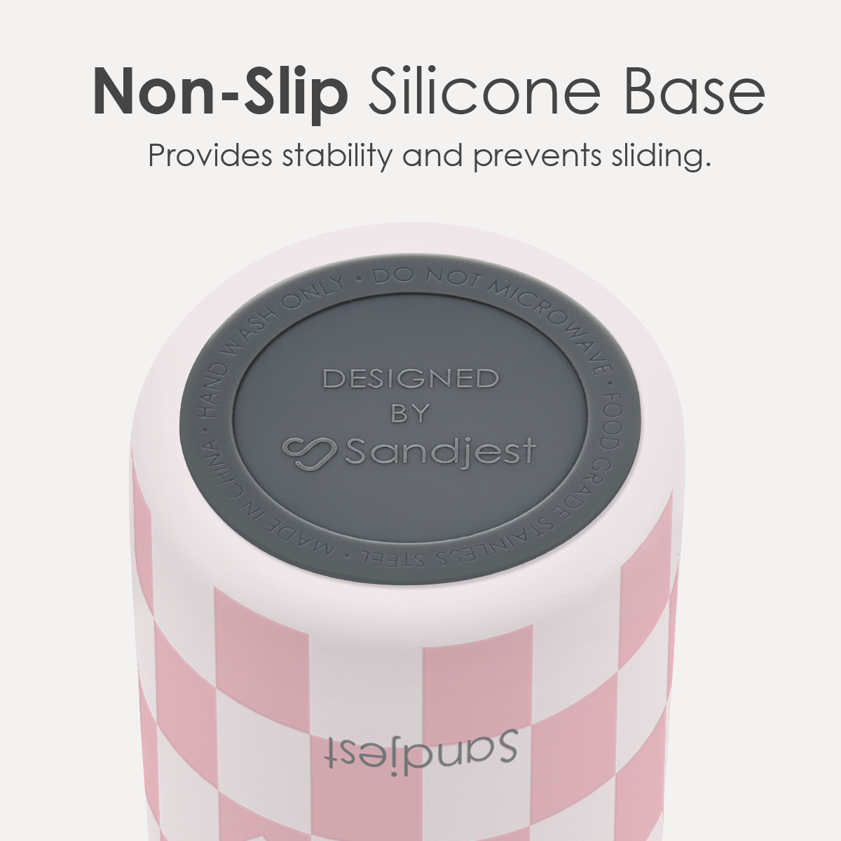 Pink Checker VividPop | Push-button Lid Water Bottle 32oz