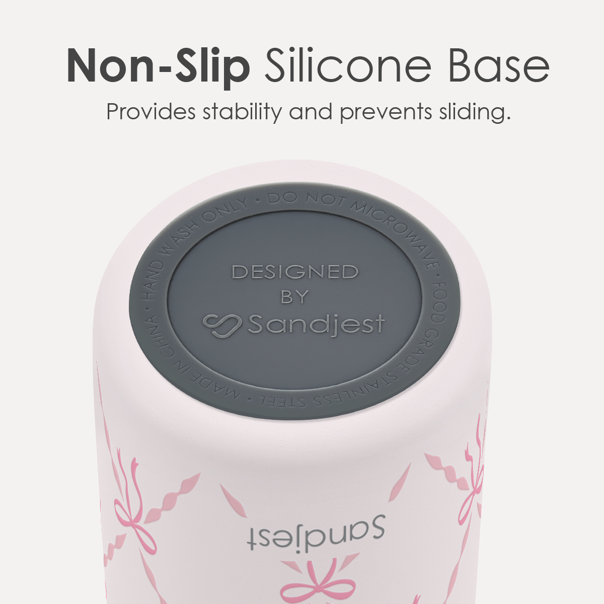 Pink Bow VividPop | Push-button Lid Water Bottle 32oz