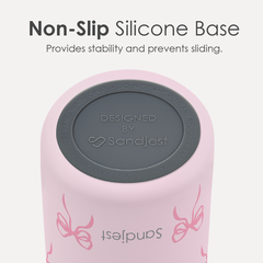 Bow Insulated Stainless Steel Water Bottle with Straw for Sports and Travel, 32oz, Gifts for Women Girls Friends Teens Birthday Christmas (Pink)