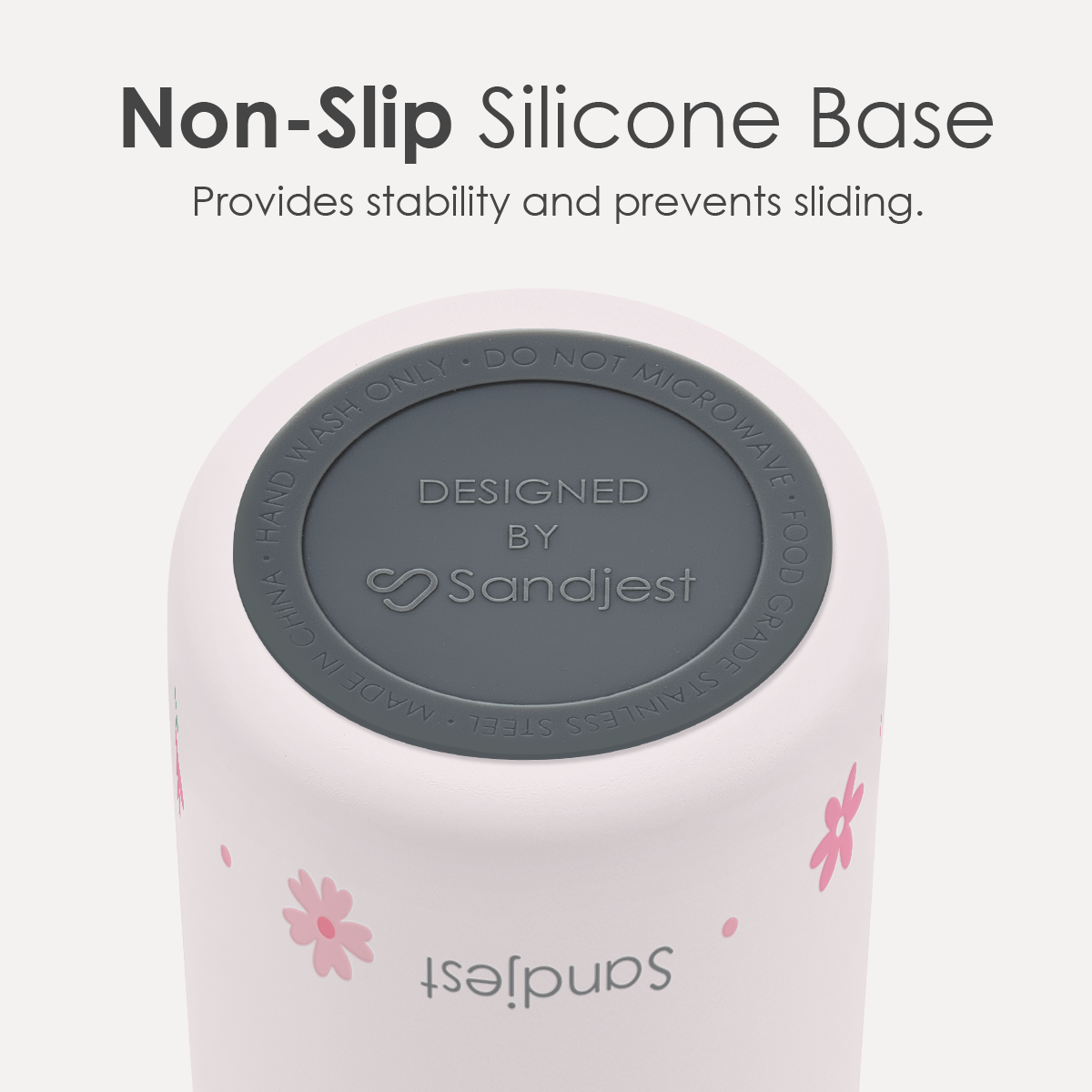 Pink Floral VividPop | Push-button Lid Water Bottle 32oz