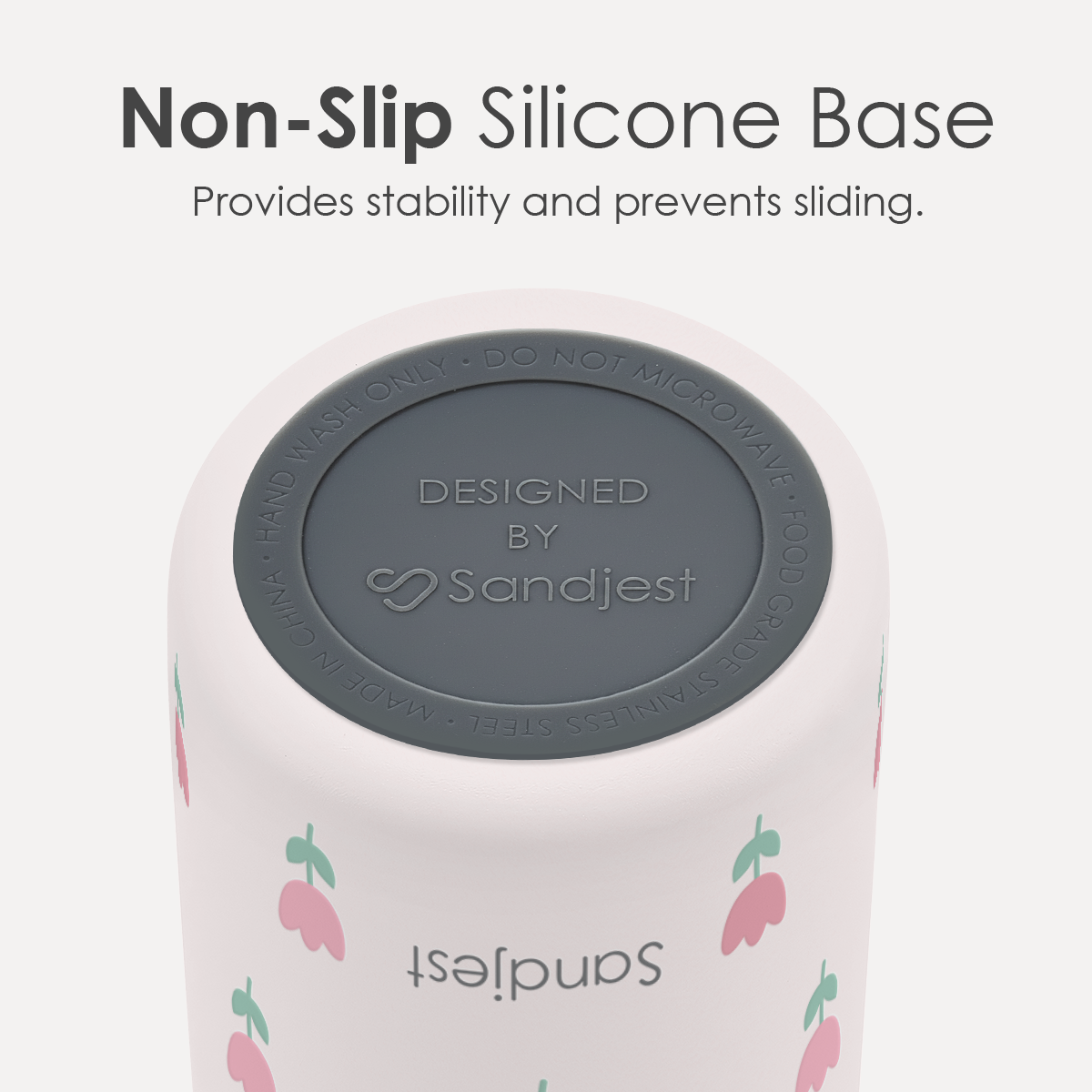 Pink Tulip VividPop | Push-button Lid Water Bottle 32oz
