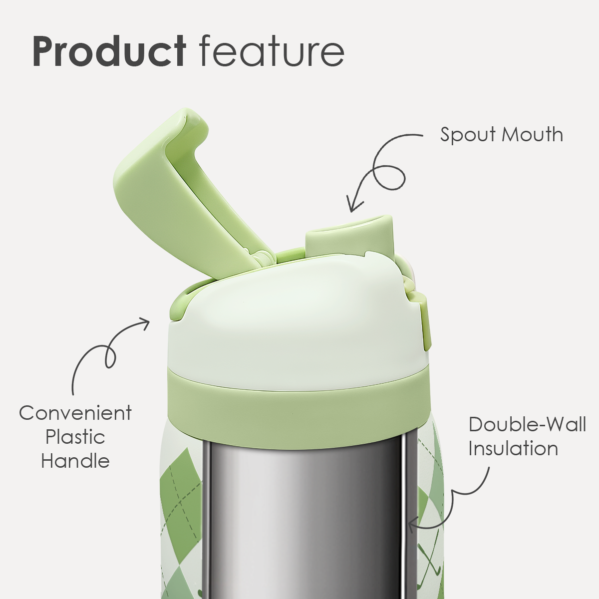 Green Golf VividPop | Push-button Lid Water Bottle 32oz