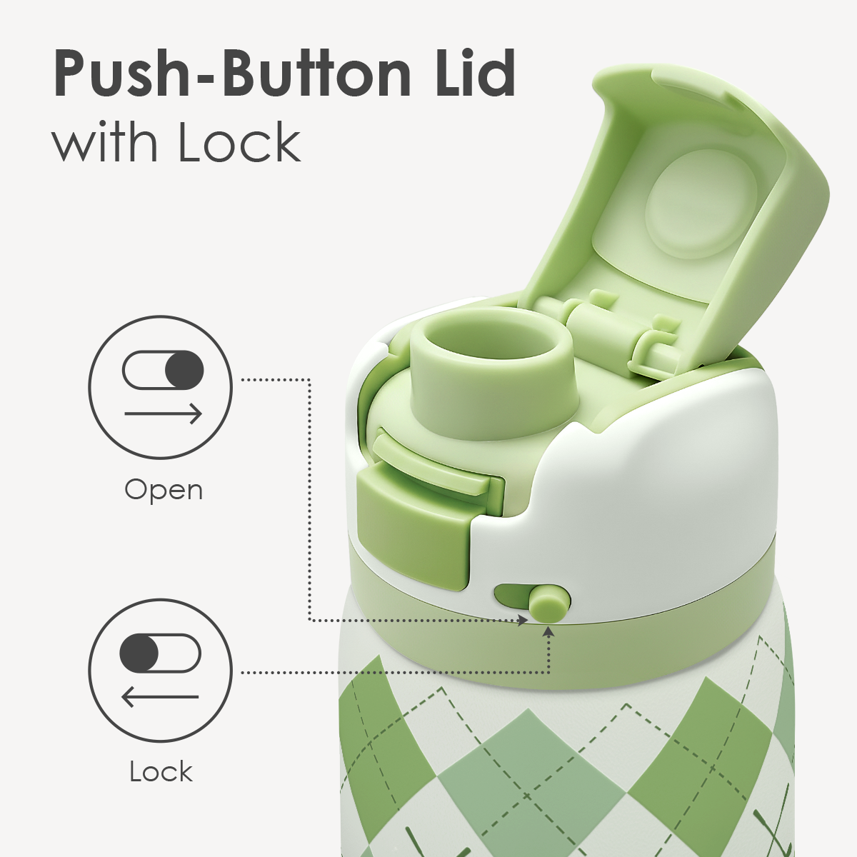 Green Golf VividPop | Push-button Lid Water Bottle 32oz