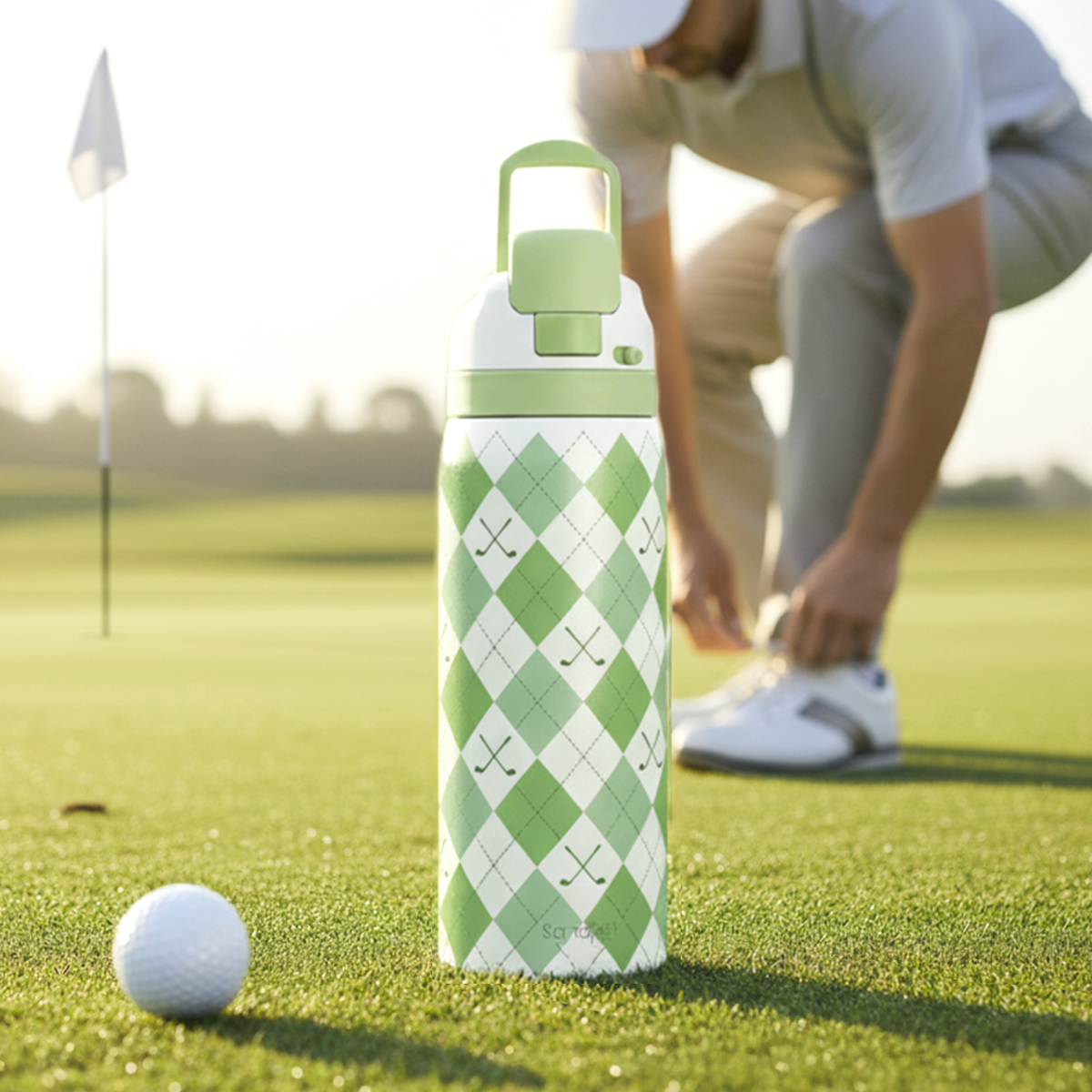 Green Golf VividPop | Push-button Lid Water Bottle 32oz
