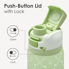 Golf Insulated Stainless Steel Water Bottle with Straw for Sports and Travel, 32oz, Gifts for Golf Lover Women Girls Friends Teens Birthday Christmas