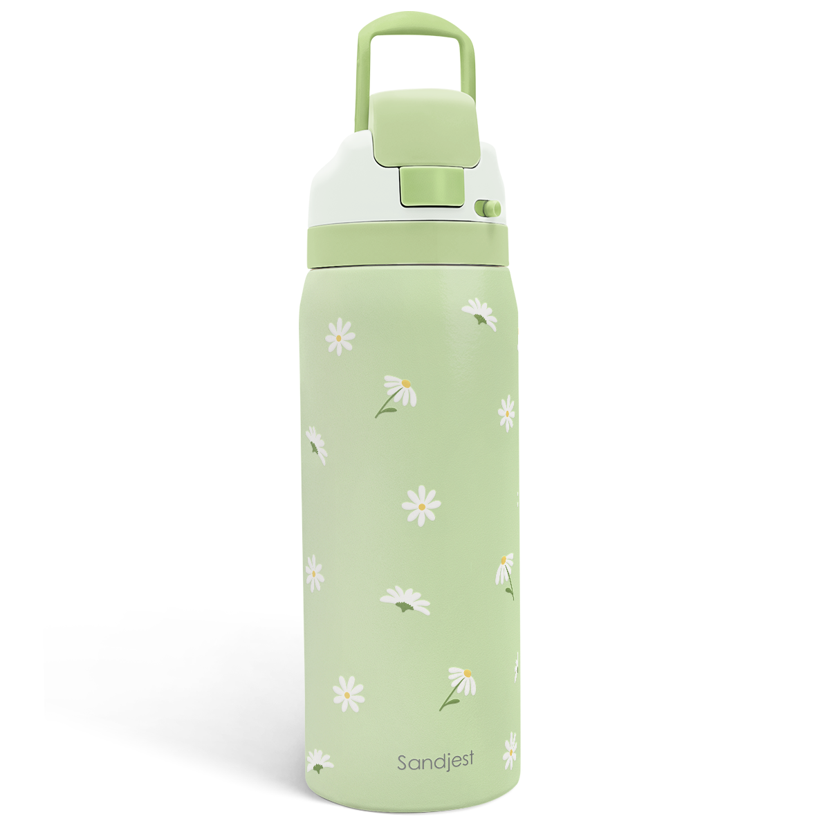 Green Daisy VividPop | Push-button Lid Water Bottle 32oz