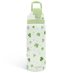 Shamrock Insulated Stainless Steel Water Bottle with Straw for Sports and Travel, 32oz, Gifts for Irish Women Girls Friends Teens Birthday Christmas St Patricks Day