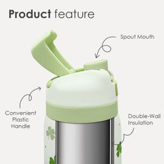 Shamrock Insulated Stainless Steel Water Bottle with Straw for Sports and Travel, 32oz, Gifts for Irish Women Girls Friends Teens Birthday Christmas St Patricks Day