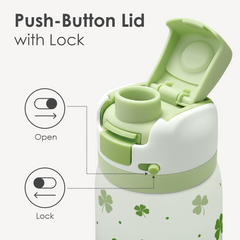 Shamrock Insulated Stainless Steel Water Bottle with Straw for Sports and Travel, 32oz, Gifts for Irish Women Girls Friends Teens Birthday Christmas St Patricks Day