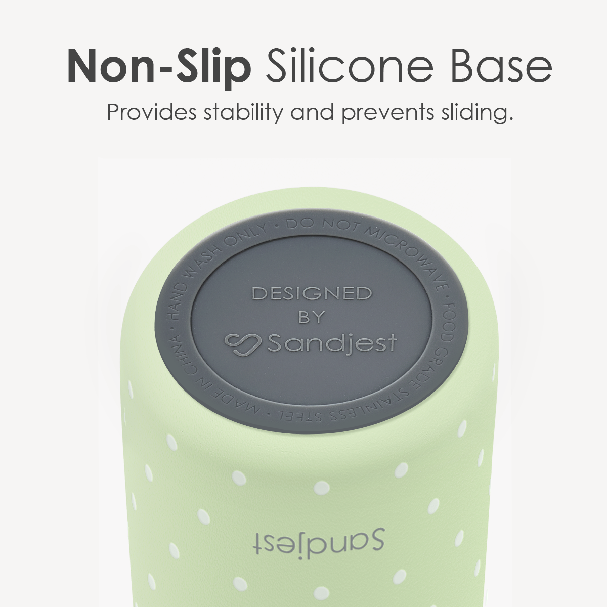 Green Polka Dots VividPop | Push-button Lid Water Bottle 32oz