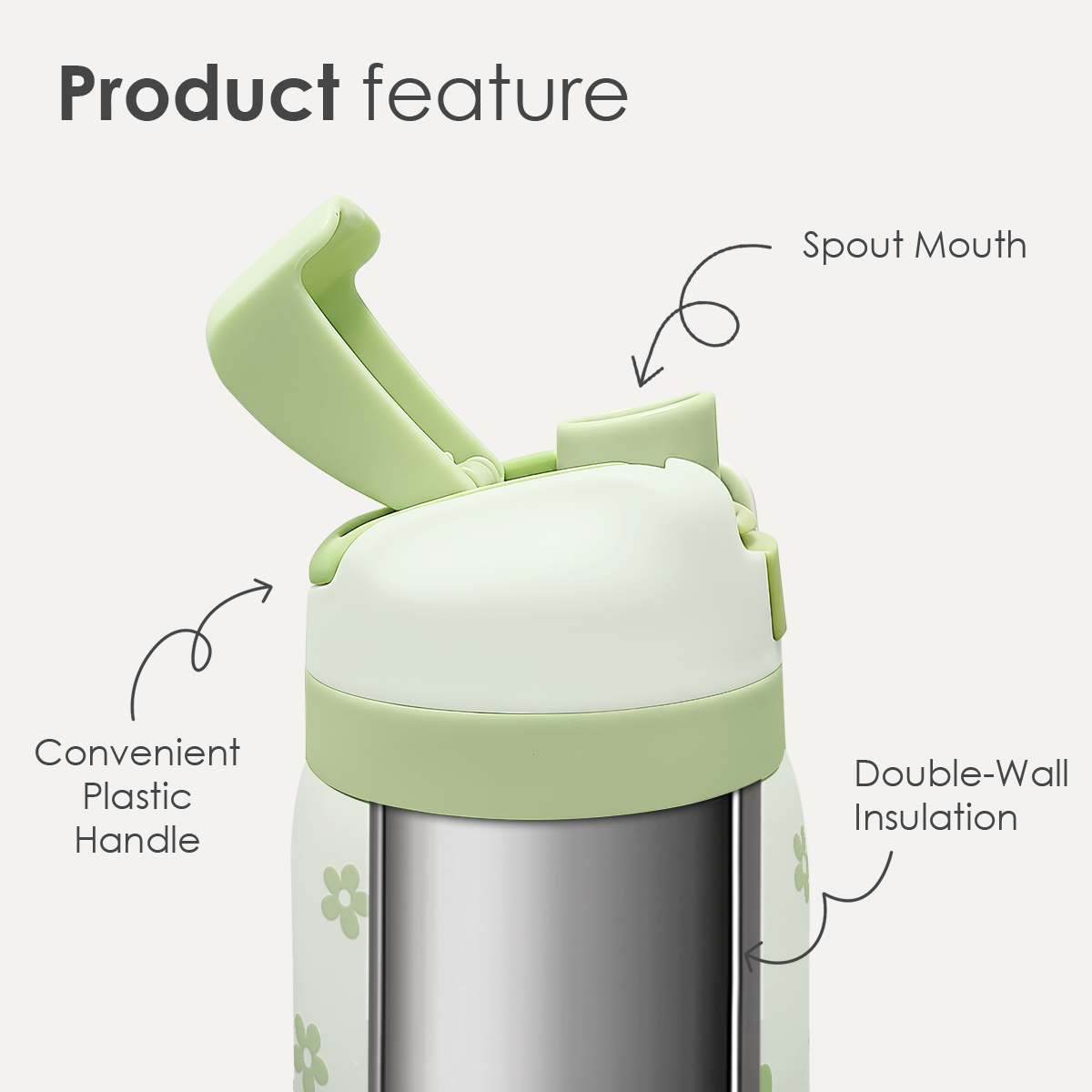 Green Cool Mom Club VividPop | Push-button Lid Water Bottle 32oz