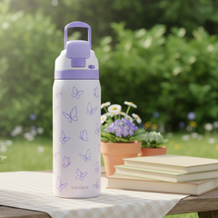Purple Butterfly VividPop | Push-button Lid Water Bottle 32oz
