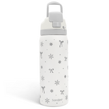 Grey Snowy VividPop | Push-button Lid Water Bottle 32oz