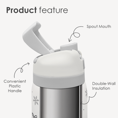 Grey Snowy VividPop | Push-button Lid Water Bottle 32oz