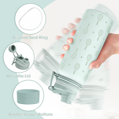 Tennis Stainless Steel Water Bottle with Strap 32oz, Insulated Bottles with Straw and Spout Lid for Gym Sports Travel Outdoor, Gifts for Women Girls Birthday Christmas