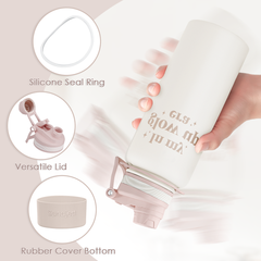 Inspiration Stainless Steel Water Bottle with Strap 32oz, Insulated Bottles with Straw and Spout Lid for Gym Sports Travel Outdoor, Gifts for Women Girls Birthday Christmas