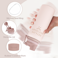 Pilate Stainless Steel Water Bottle with Strap 32oz, Insulated Bottles with Straw and Spout Lid for Gym Sports Travel Outdoor, Gifts for Women Girls Birthday Christmas