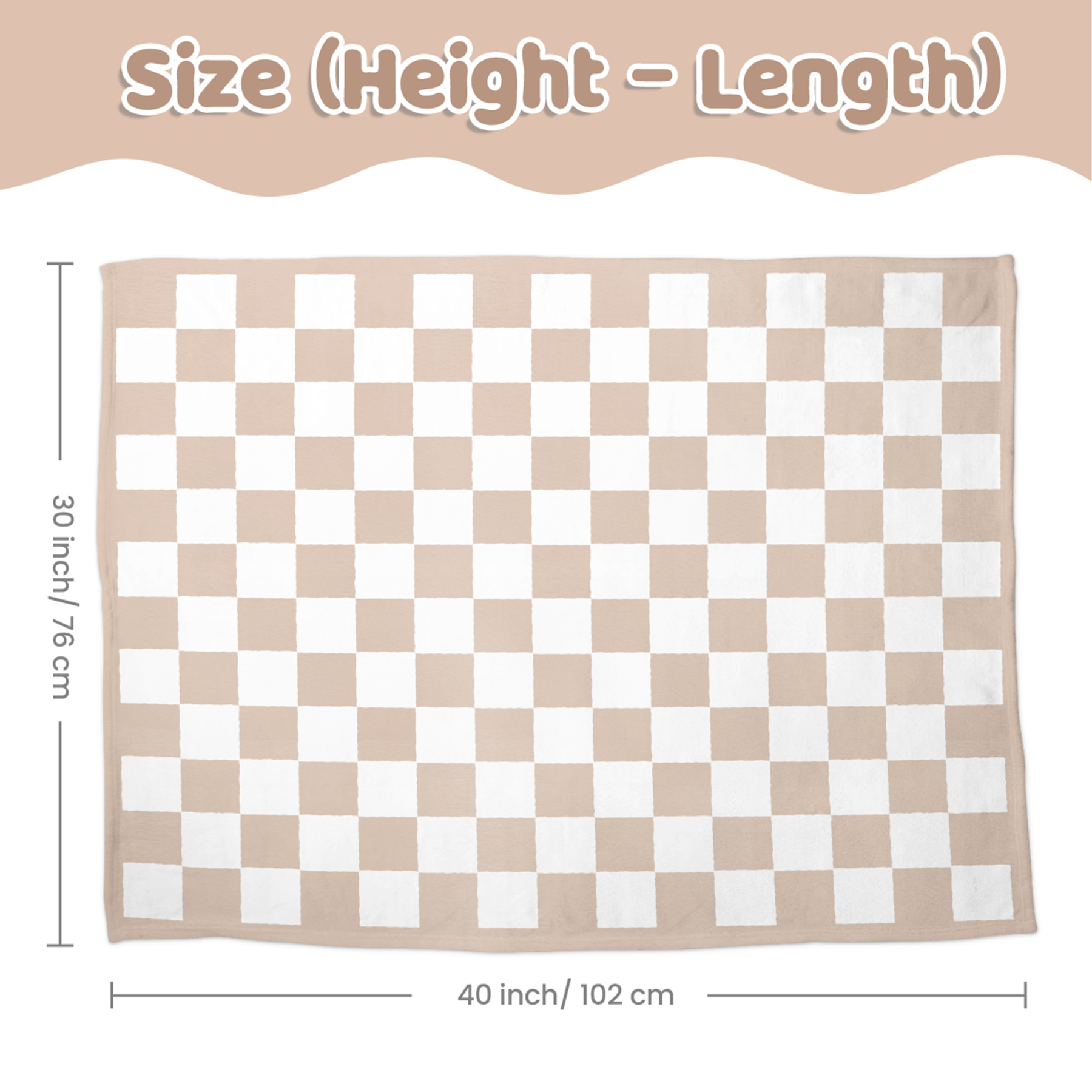 Checkered Minky Baby Blanket 30 x 40 Inches for Boys Girls, Soft Plush Receiving Blanket with Dotted Back, Gift for Toddler Newborn Infant Christmas Birthday Baby Shower