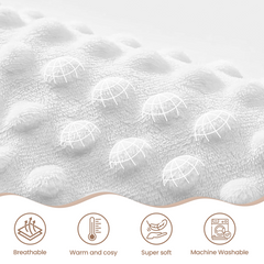 Checkered Minky Baby Blanket 30 x 40 Inches for Boys Girls, Soft Plush Receiving Blanket with Dotted Back, Gift for Toddler Newborn Infant Christmas Birthday Baby Shower