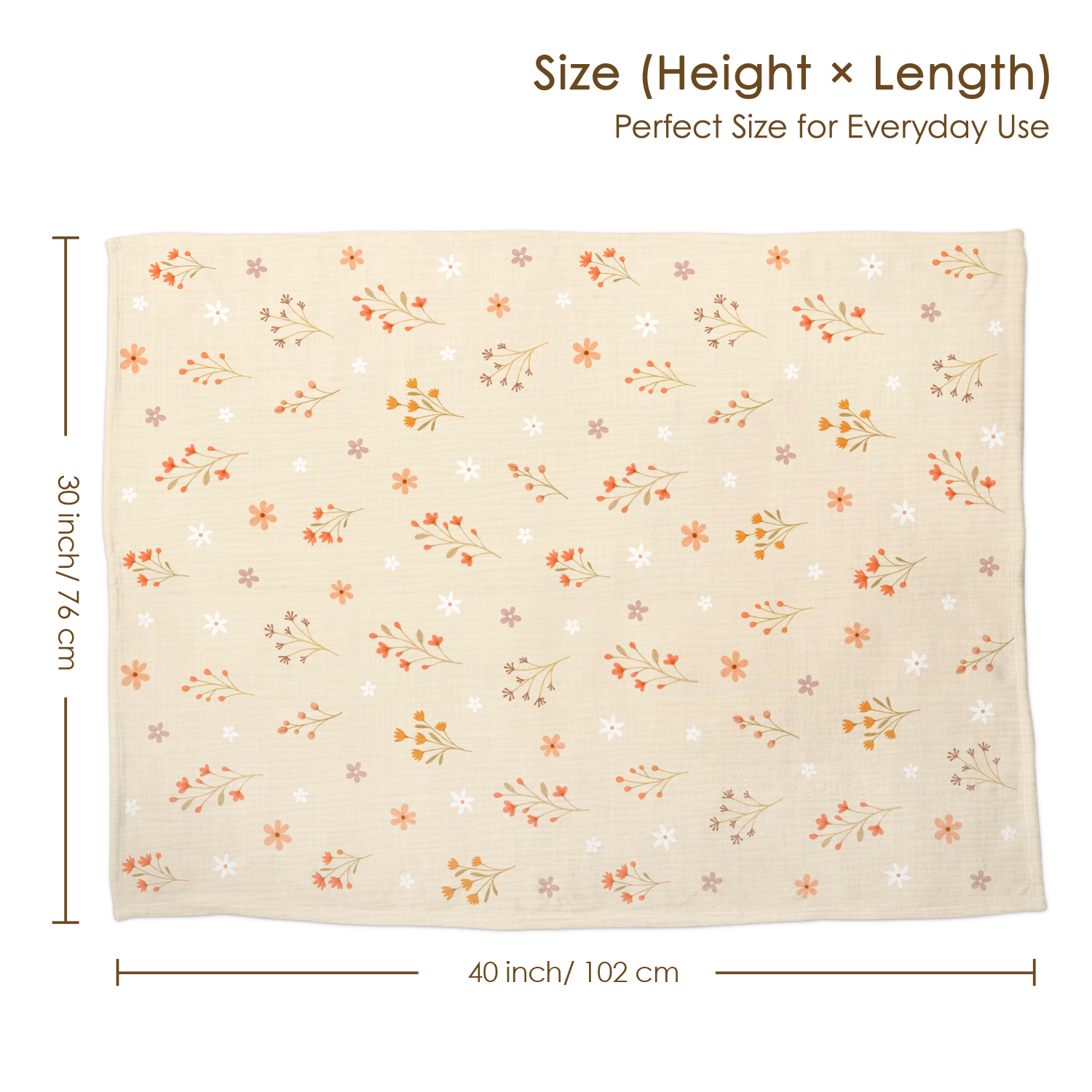 Floral Baby Blankets for Girls, Soft Nursery Minky Blankets with Muslin and Dotted Fleece Back 30x40 inches, Receiving Bed Quilt for Newborn, Infants, Toddlers
