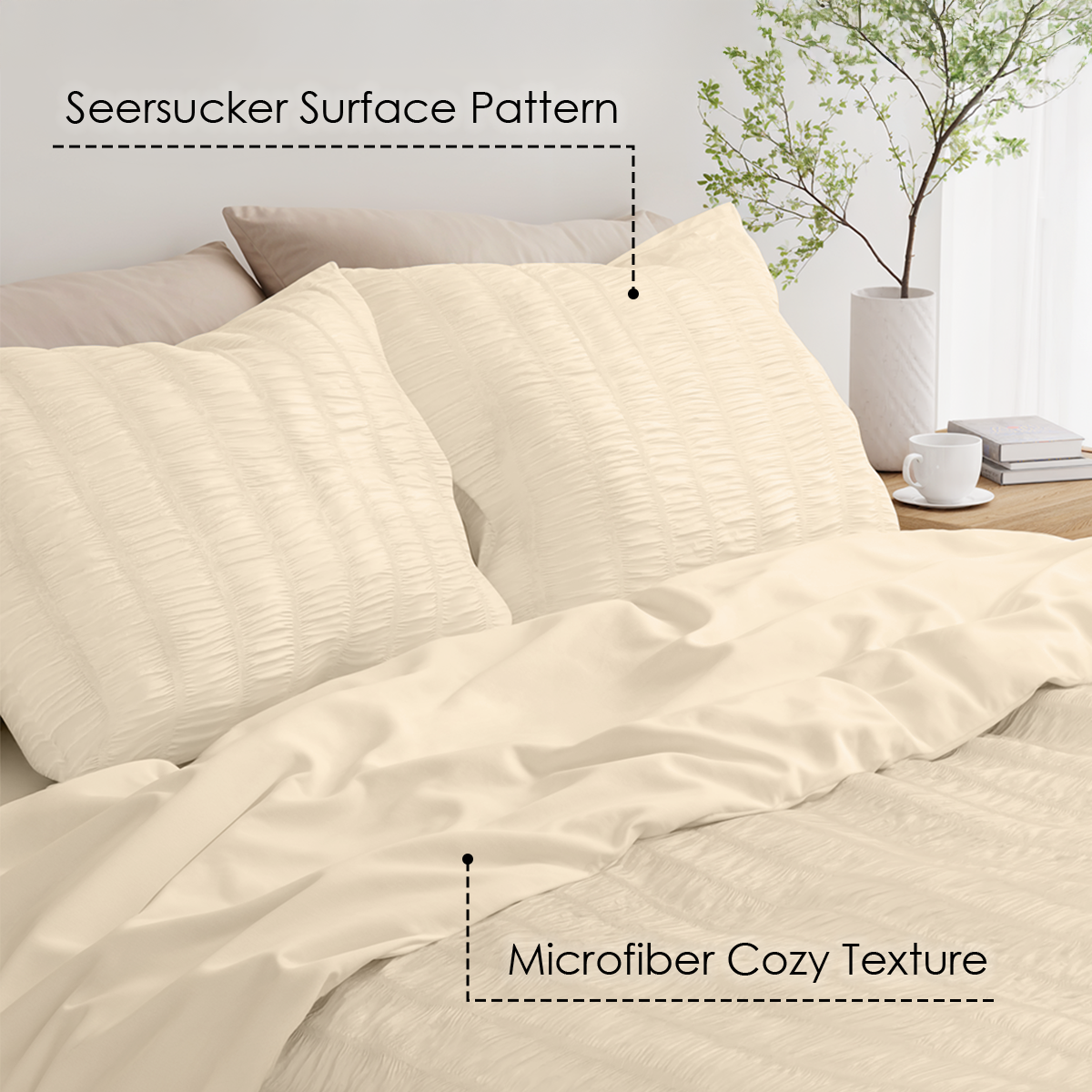 CozyDrift Seersucker Duvet Cover Set