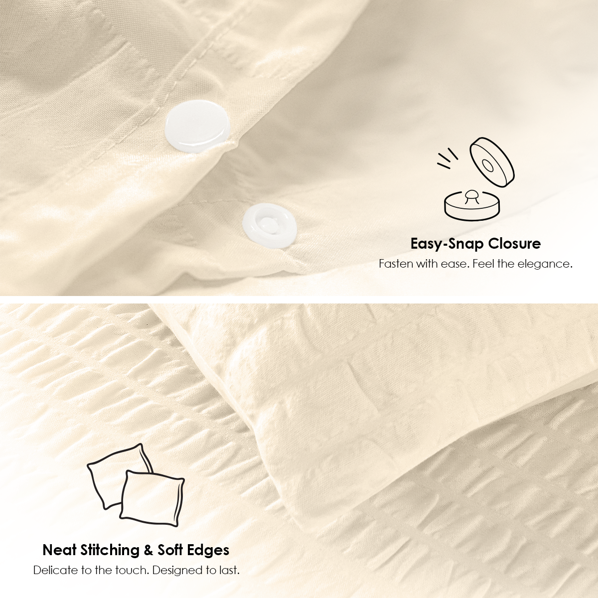 CozyDrift Seersucker Duvet Cover Set