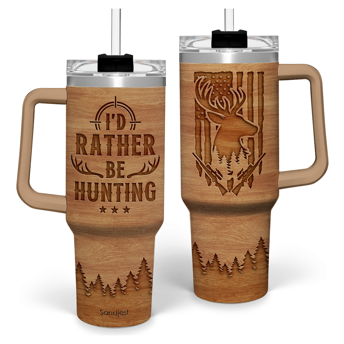 Hunting Tumbler Gift for Men, 40oz Stainless Steel Insulated Coffee Tumbler With Lid & Straw, Travel Cup Gift for Dad Husband, Christmas Birthday Father's Day