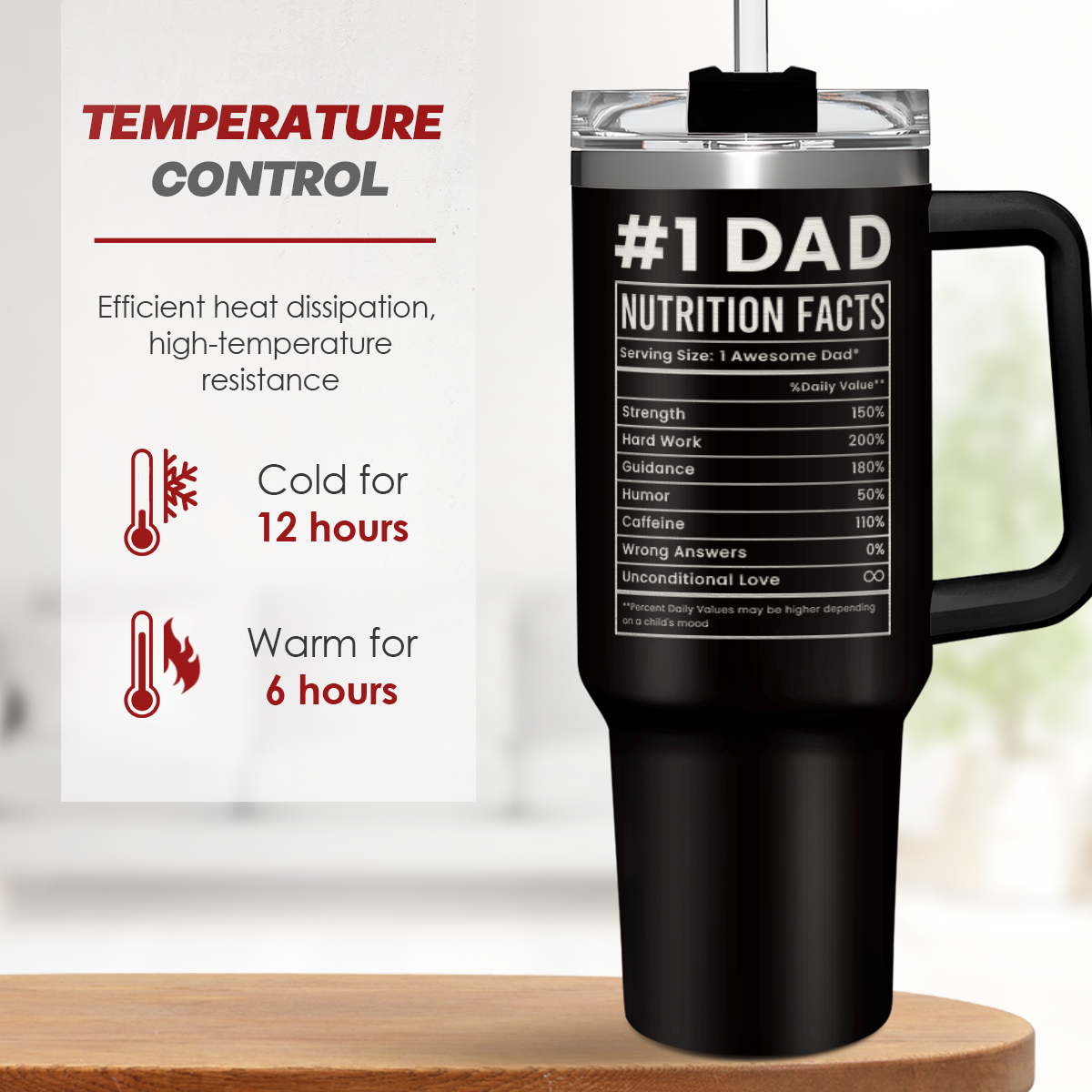 Dad Awesome Like My Daughter Quencher Tumbler with Handle 40oz