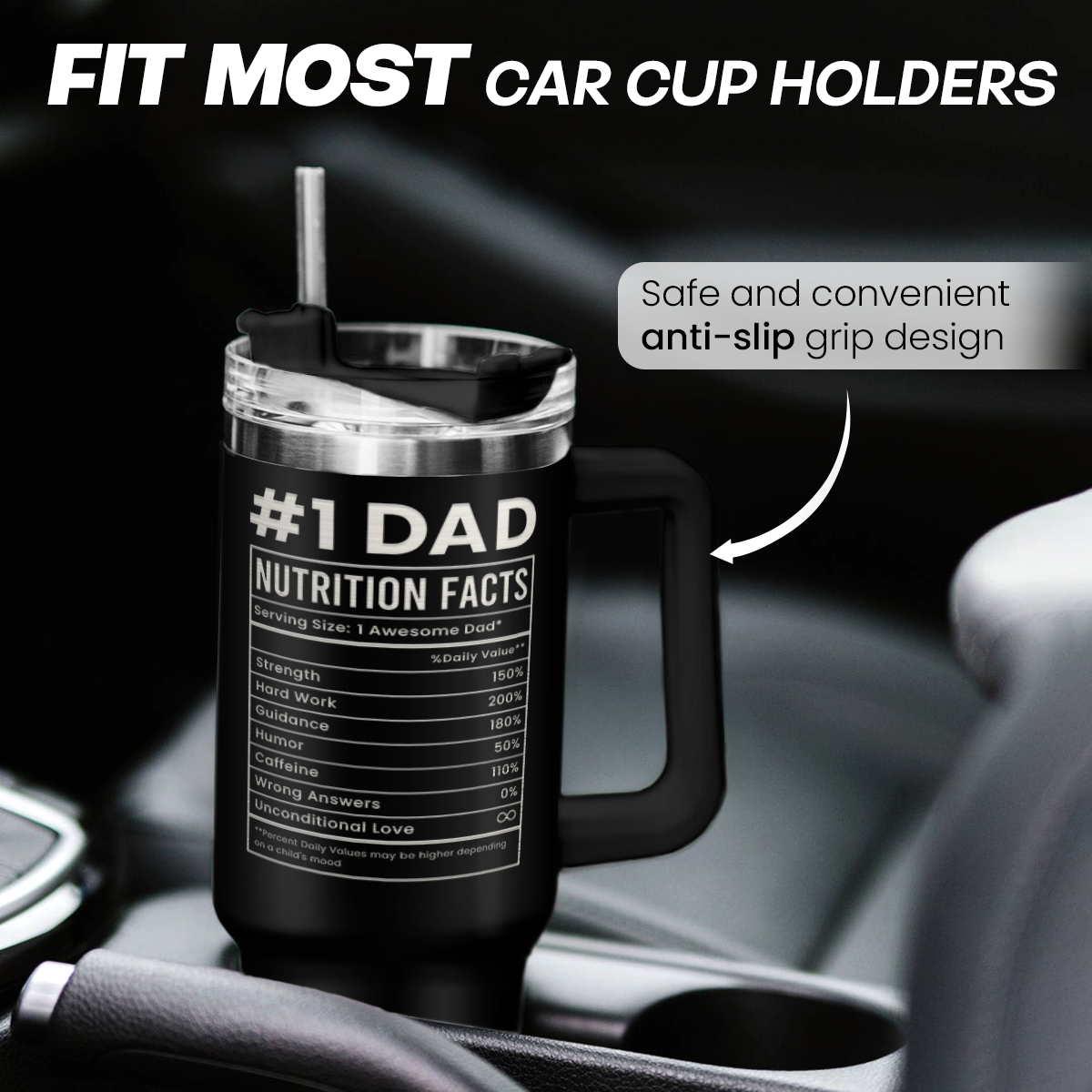 Dad Awesome Like My Daughter Quencher Tumbler with Handle 40oz