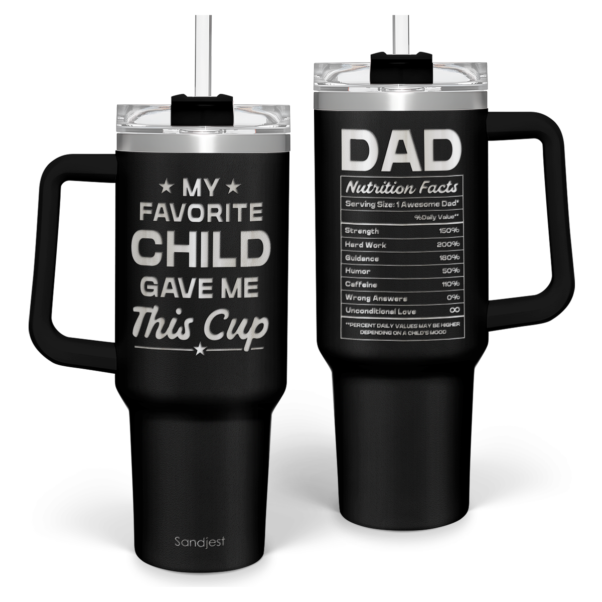 Dad Gift from Daughter, 40oz Stainless Steel Insulated Coffee Tumbler With Lid & Straw, Travel Cup Gift for Dad, Christmas Birthday Father's Day
